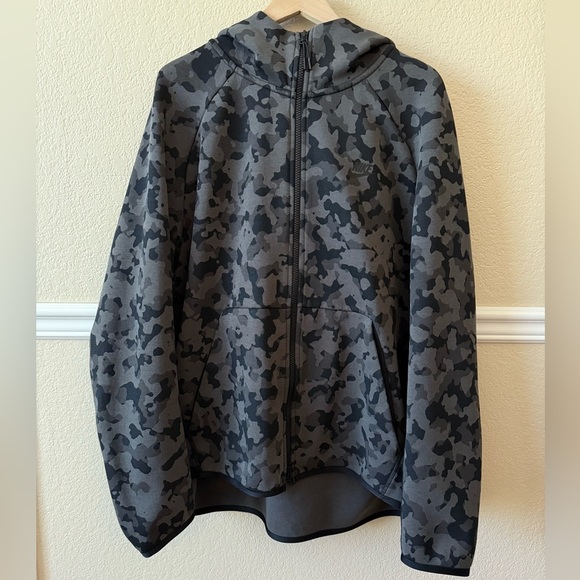 Nike Men's Tech Fleece Full Zip Hoody Camo Black Gray Size XL - CJ5975-010 - Picture 10 of 13